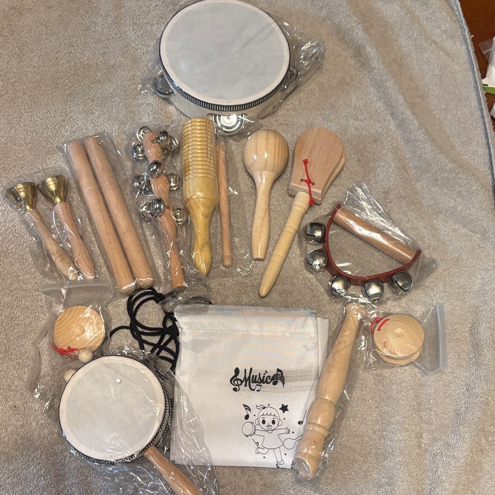 Children's Musical Instrument Set with Tambourine and Maracas